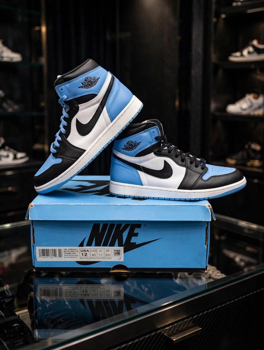 Size 12 - Air Jordan 1 Retro High OG UNC Toe DZ5485-400 University Blue